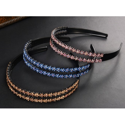 New High-grade Double-layer Diamond Crystal Headband